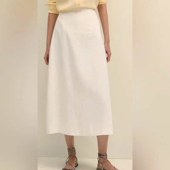 Brooks Brothers White Linen Maxi Skirt size 0 - Picture 2 of 12